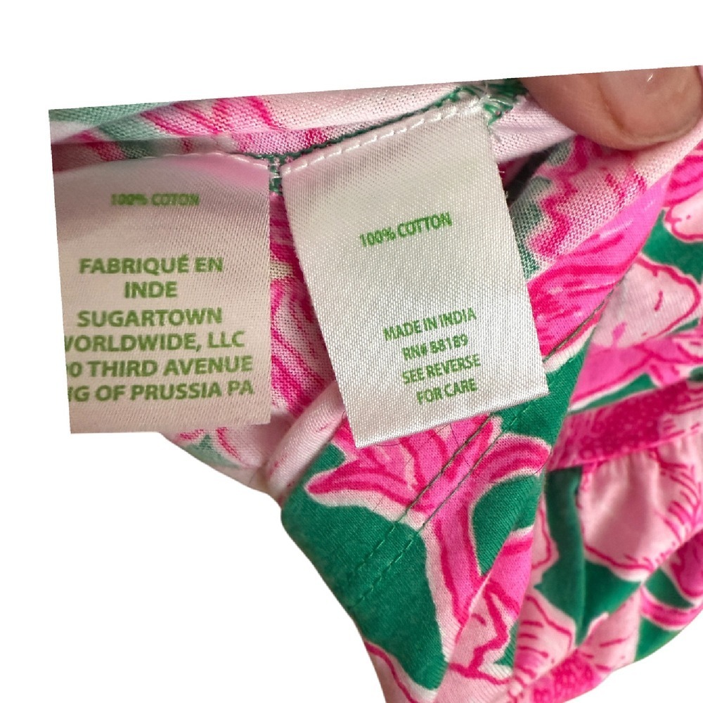 Lilly Pulitzer Alyssa Hibiscus Print Dress Long Sleeve Shift Size XS - Picture 9 of 10
